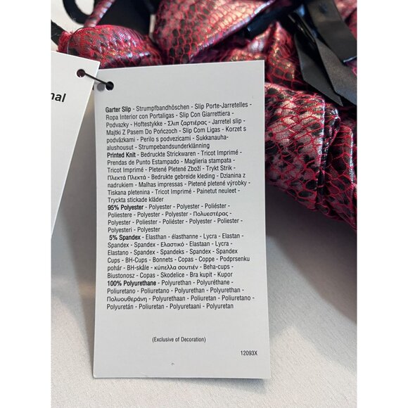 NEW WOMENS DREAMGIRL LINGERIE SIZE XL - RED SNAKE PATTERN - Picture 3 of 5